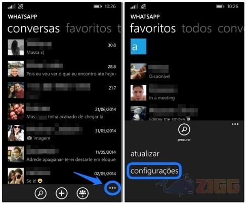 Como bloquear contatos no Whatsapp no Windows Phone