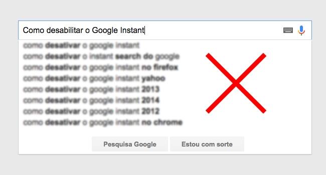 Como desabilitar o Google Instant
