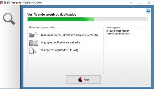 Inicie a busca - Duplicate Cleaner