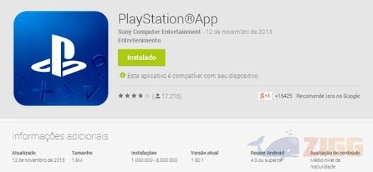 PlayStation App no Google Store